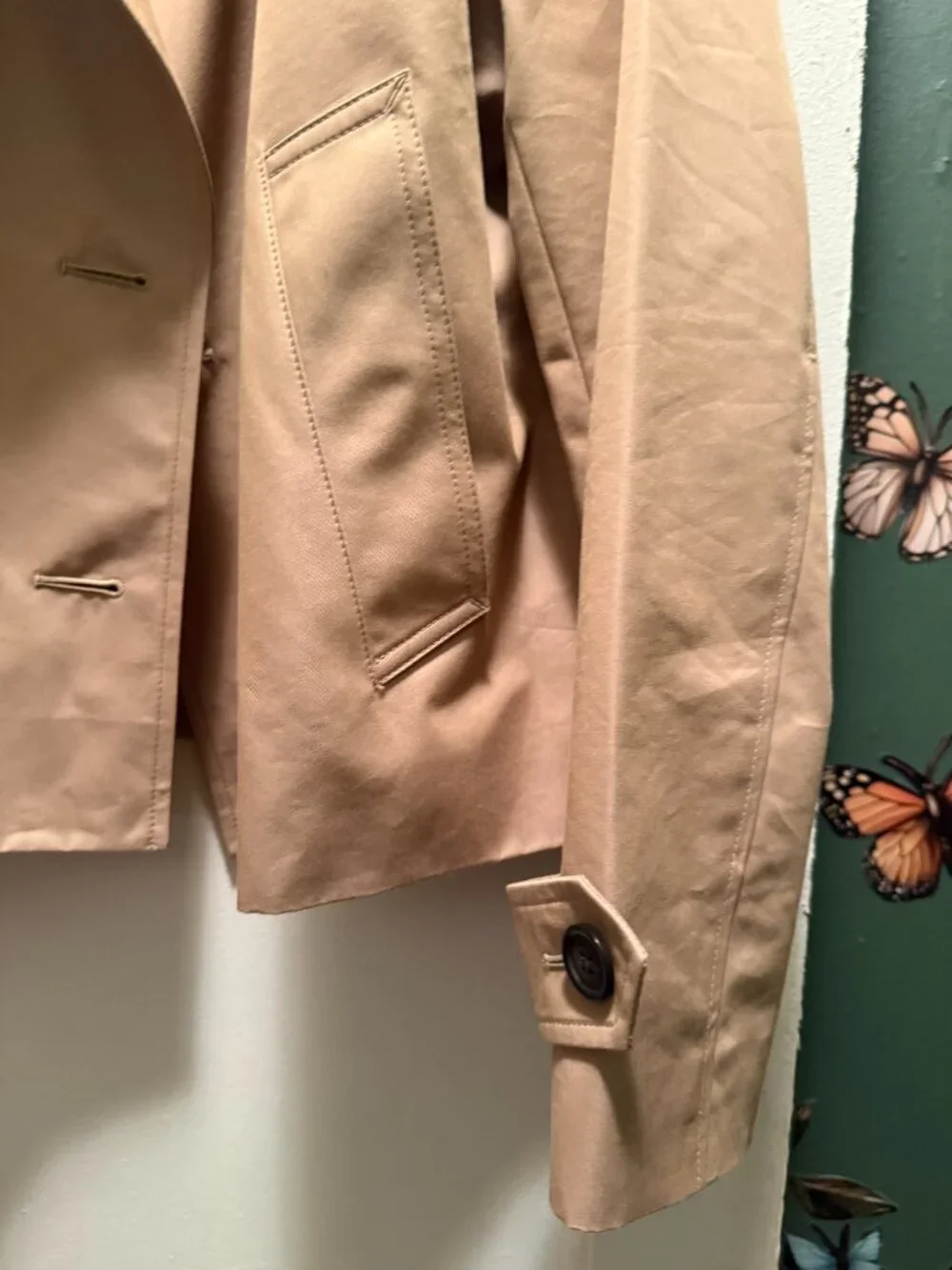 Coach Short Trench Coat With Signature Collar
